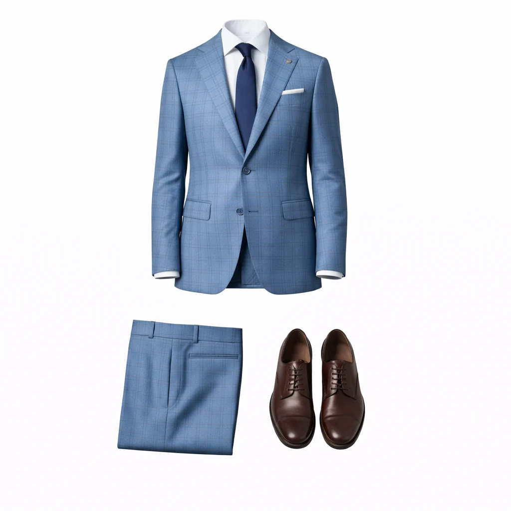 Stacy Adams Men's Blue 3-Piece Modern Fit Suit — Notch Lapel - Image 4