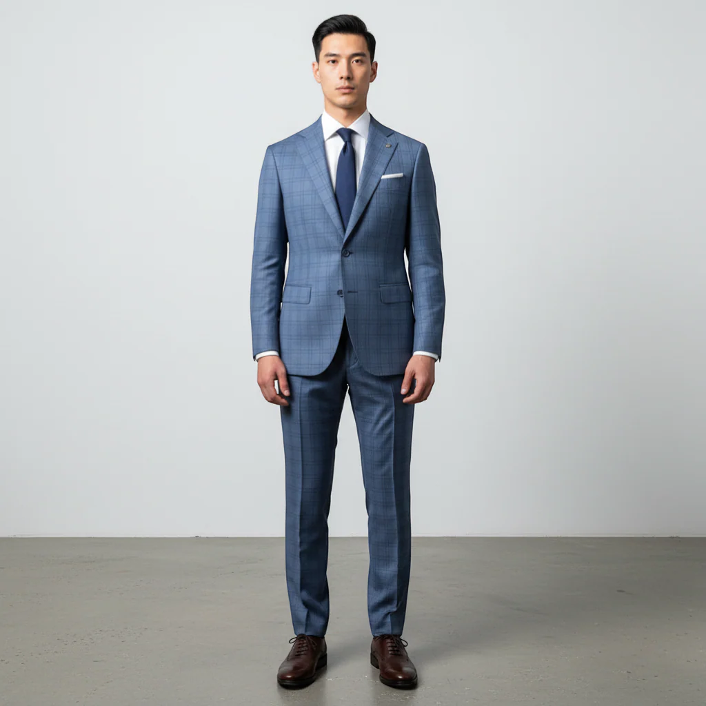Stacy Adams Men's Blue 3-Piece Modern Fit Suit — Notch Lapel - Image 5