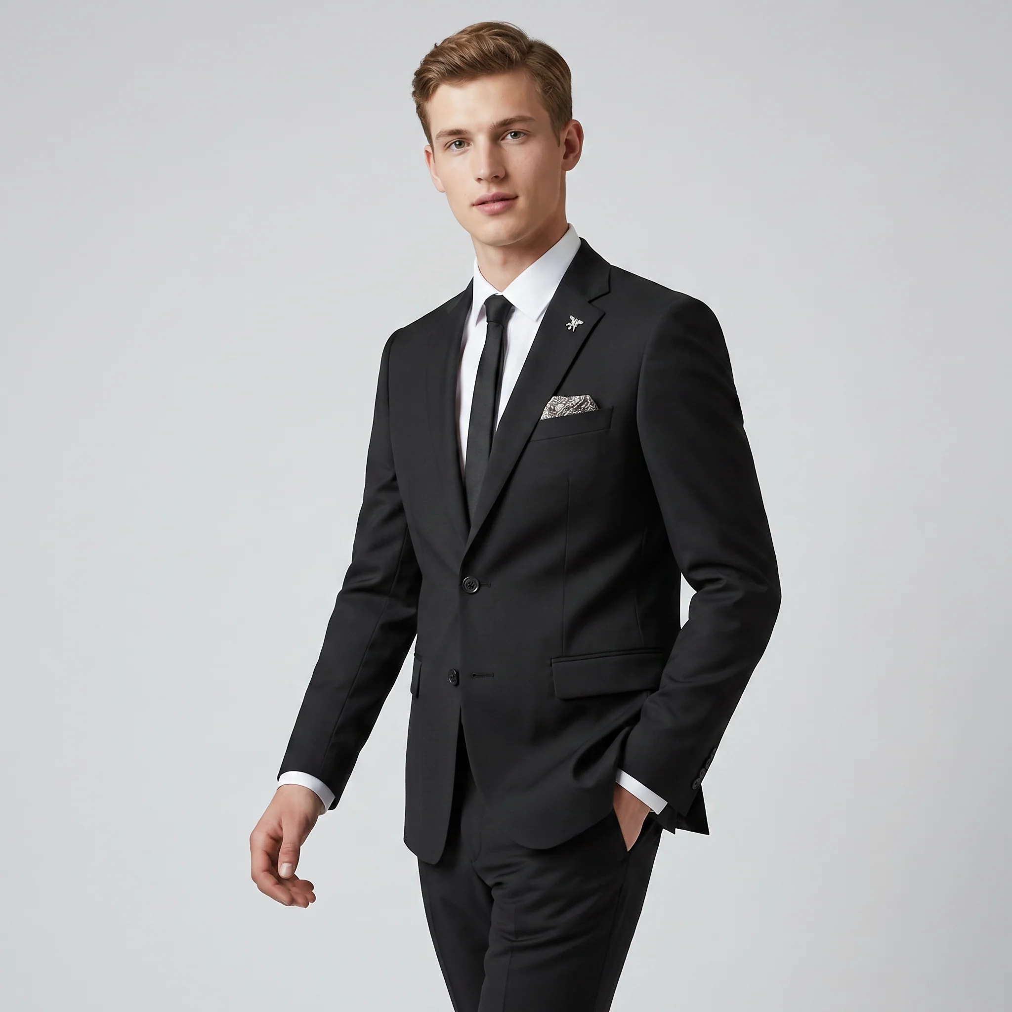 Stacy Adams Men's Black 2-Piece Modern Fit Suit — Notch Lapel - Image 2
