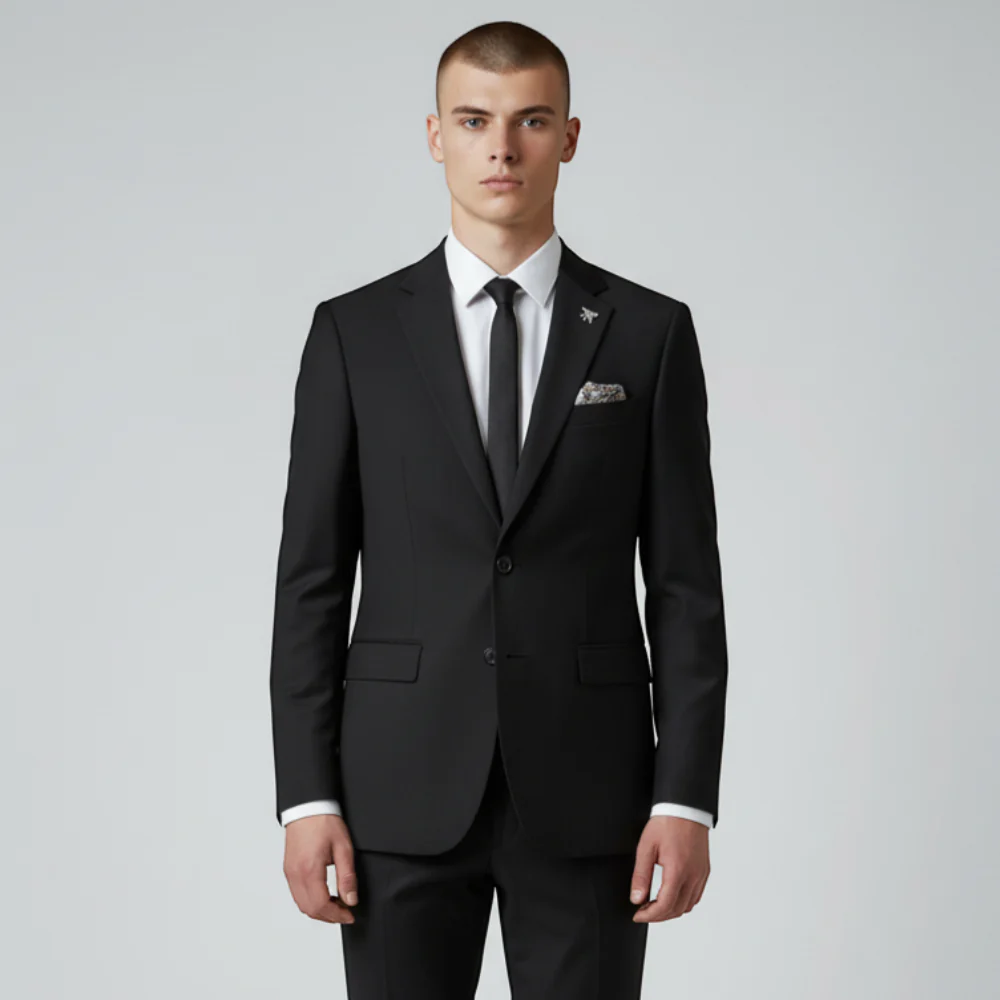 Stacy Adams Men's Black 2-Piece Modern Fit Suit — Notch Lapel - Image 3