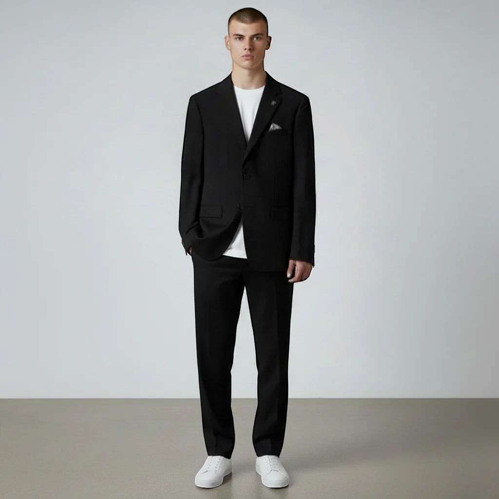 Stacy Adams Men's Black 2-Piece Modern Fit Suit — Notch Lapel - Image 5