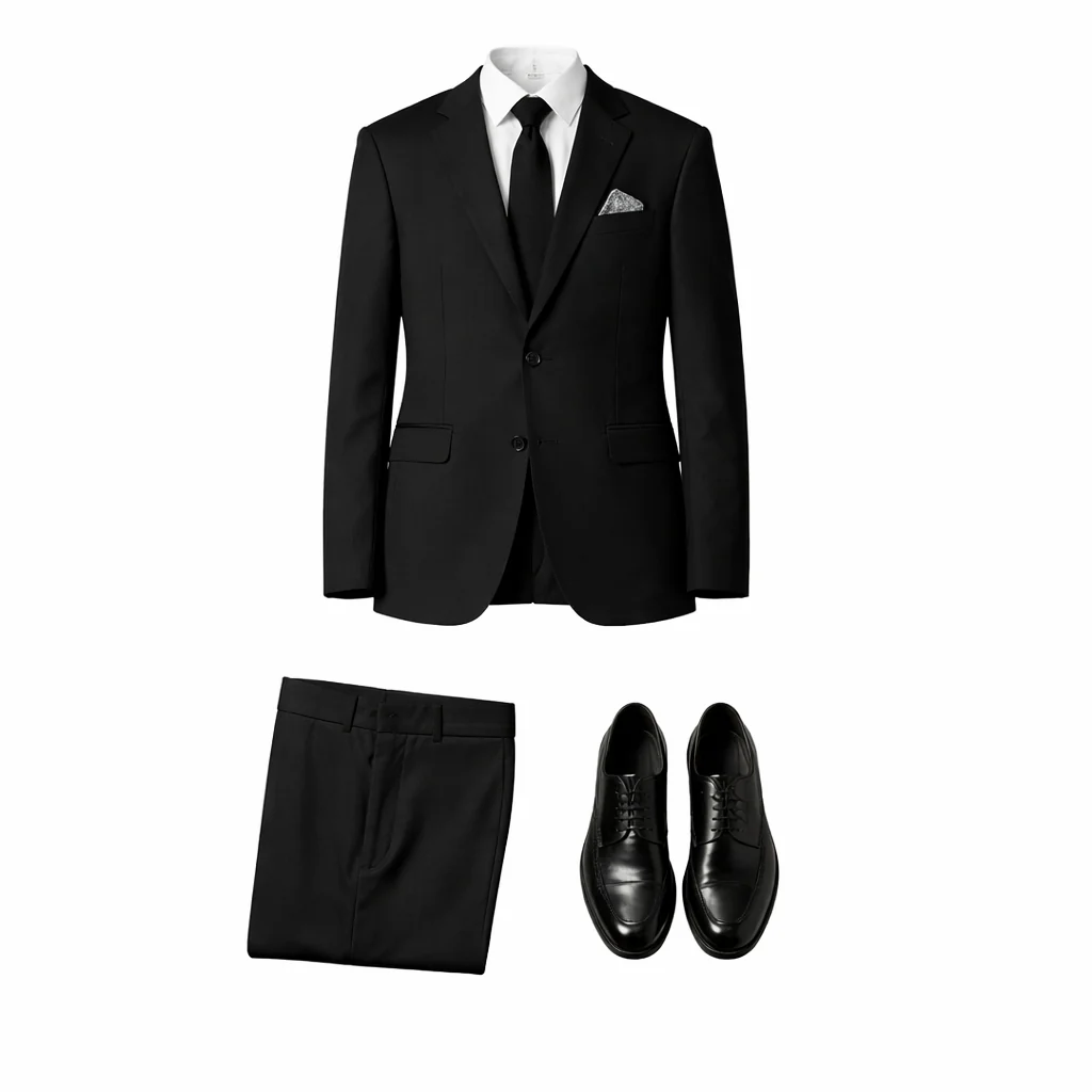 Stacy Adams Men's Black 2-Piece Modern Fit Suit — Notch Lapel - Image 6