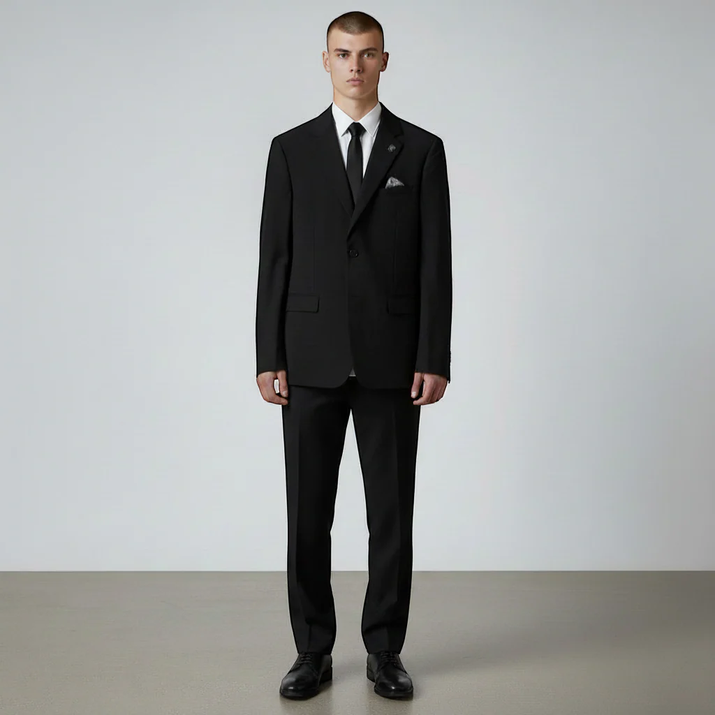 Stacy Adams Men's Black 2-Piece Modern Fit Suit — Notch Lapel - Image 7