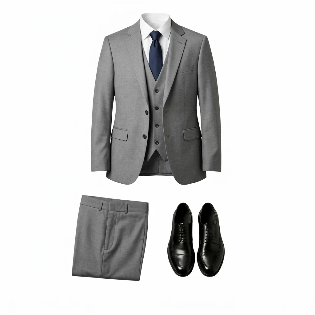 Stacy Adams Men's Medium Grey 2-Piece Modern Fit Suit — Notch Lapel - Image 6