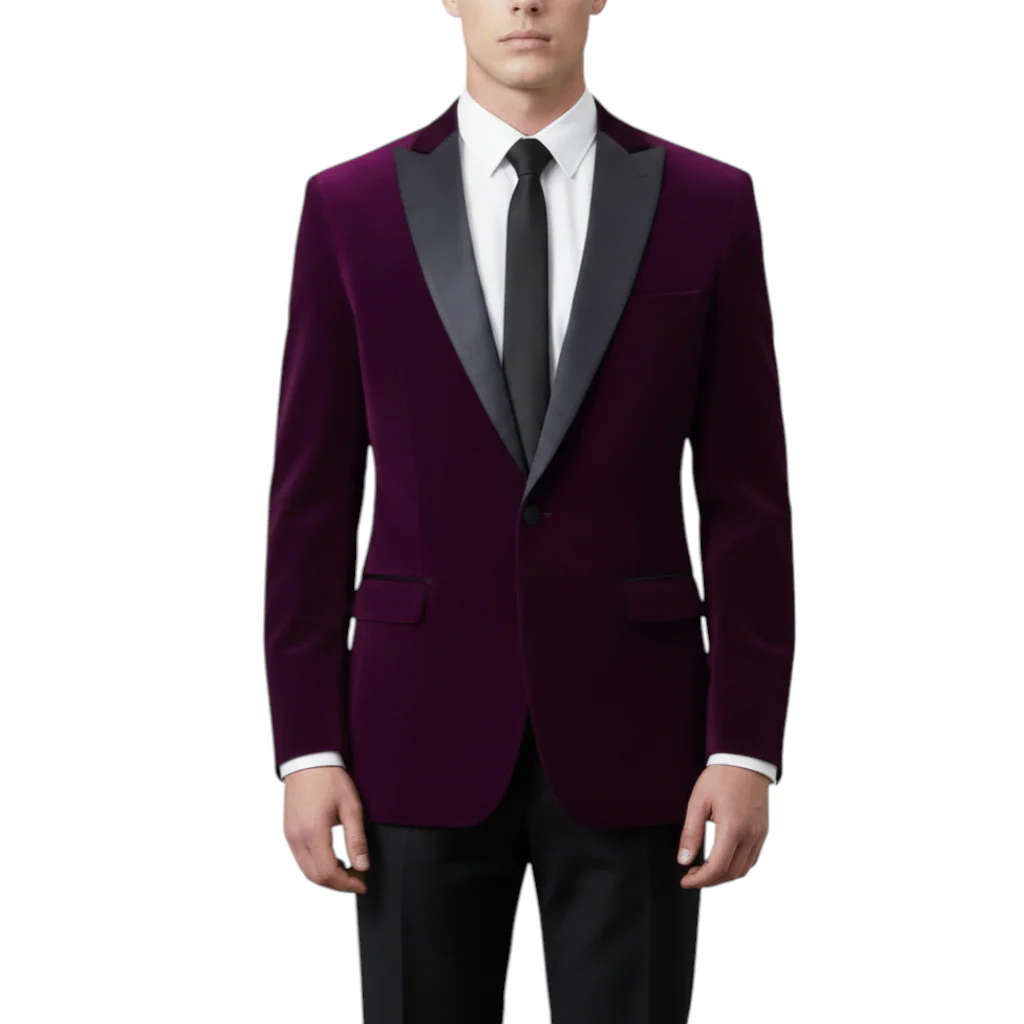 Stretch Slim Fit Velvet Blazer - 7 Colors - Image 11