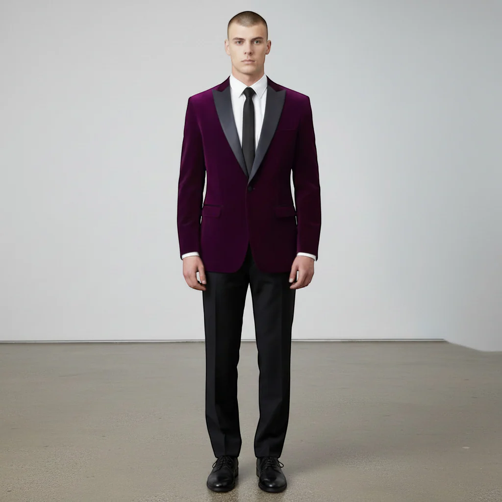 Stretch Slim Fit Velvet Blazer - 7 Colors - Image 15