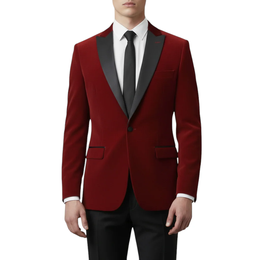 Stretch Slim Fit Velvet Blazer - 7 Colors - Image 6