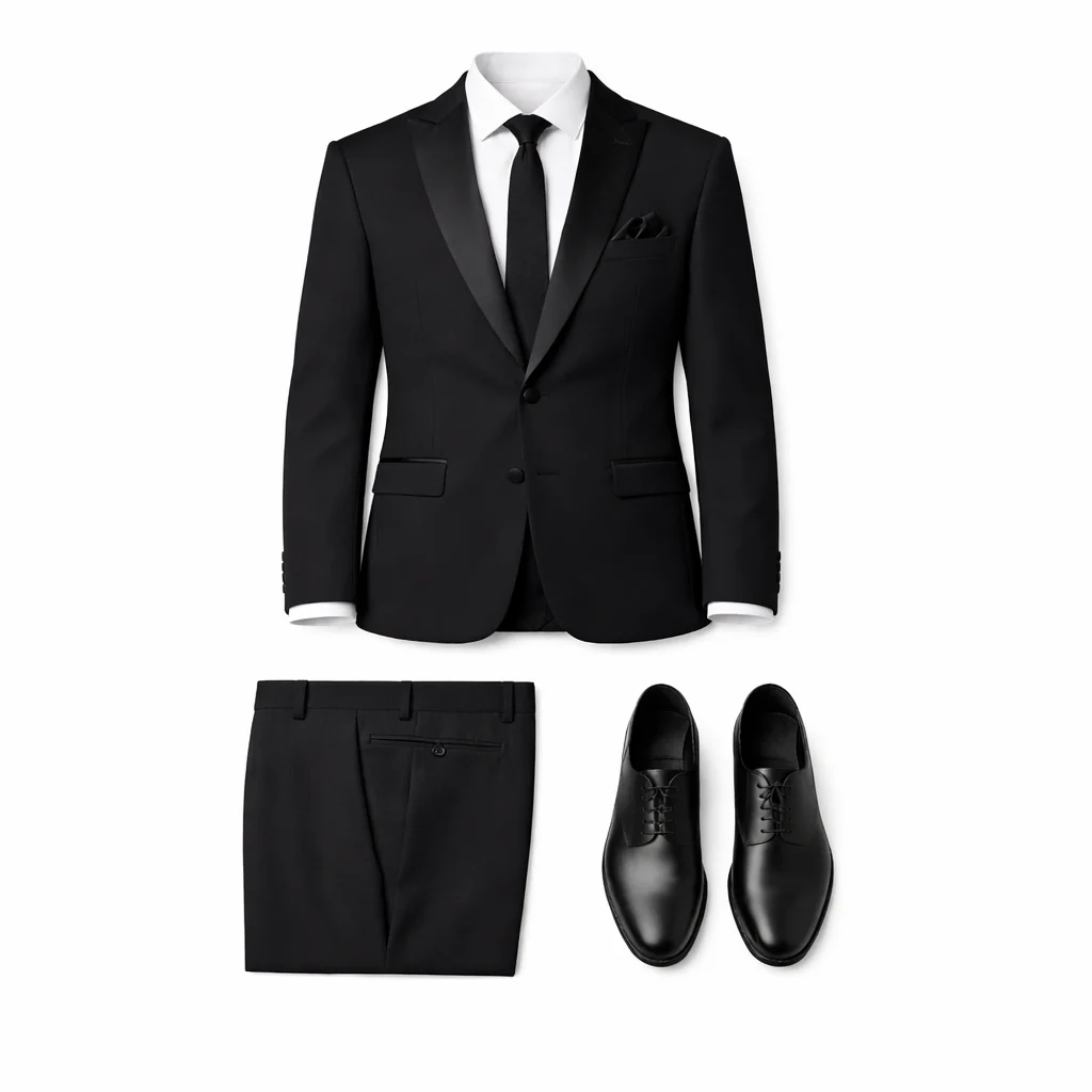 Joseph Michael Men's Black 3-Piece Vested Tuxedo — Peak Lapel - Image 9