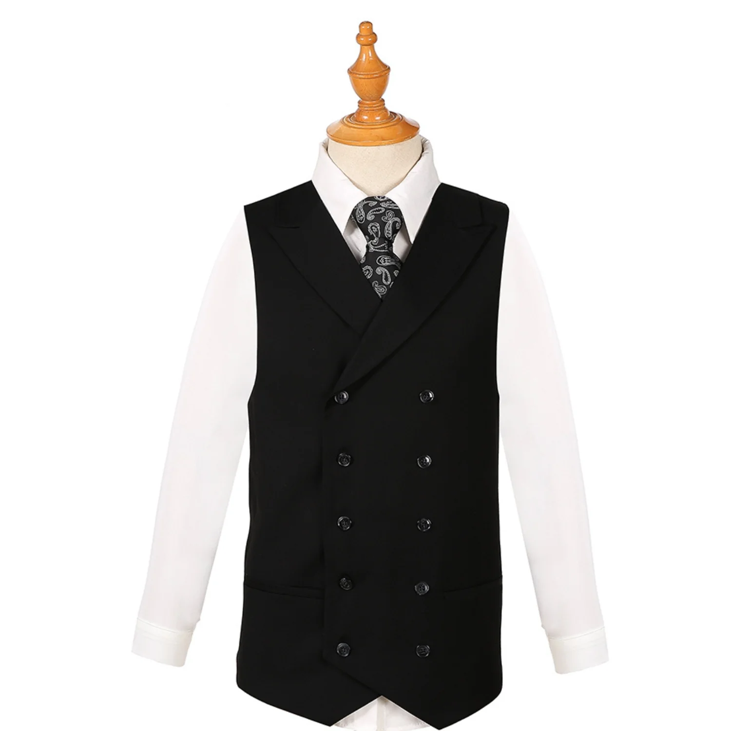 Royal Luxe Verona Men's Black 3-Piece Wide Leg Suit — Notch Lapel - Image 2